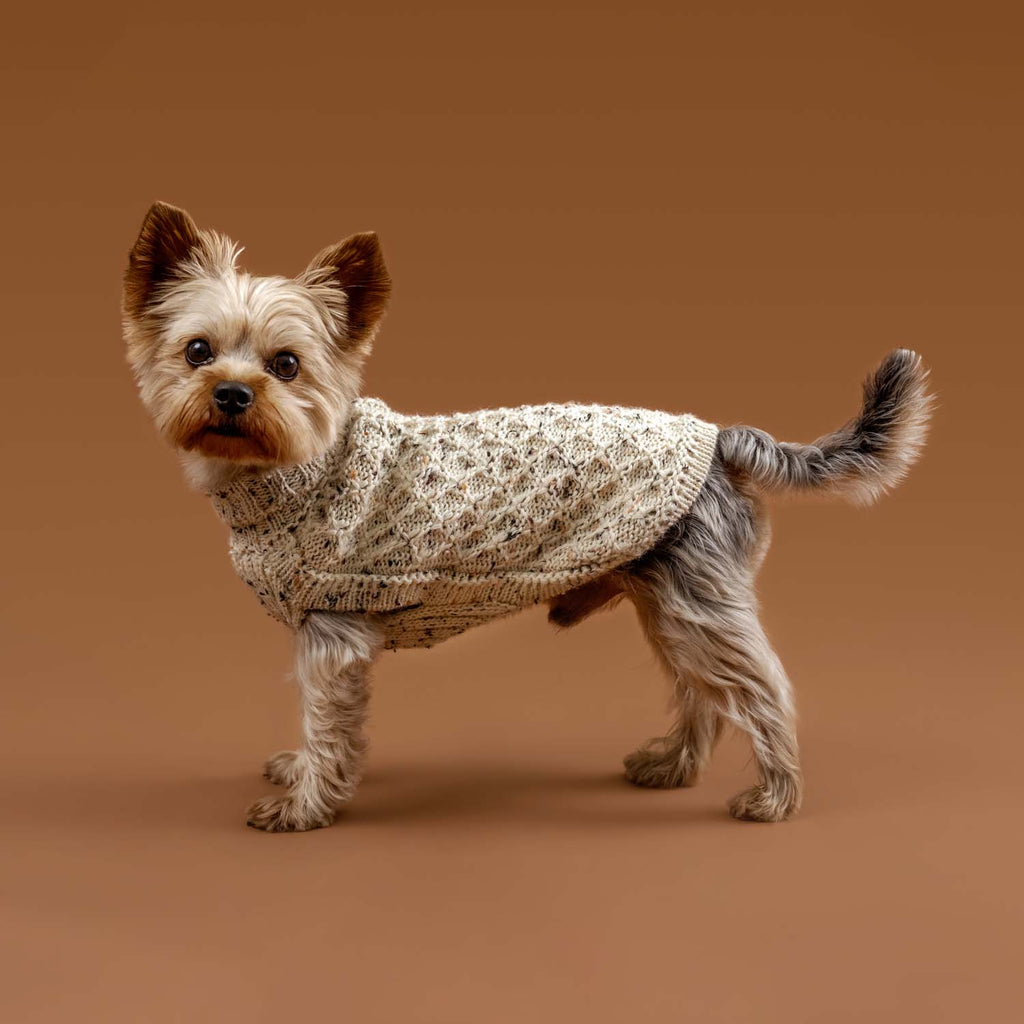 Alpaca Dog Sweater | Speckled Ivory